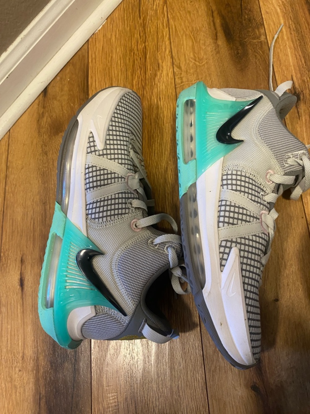 Nike Gray and Teal Performance Sneakers